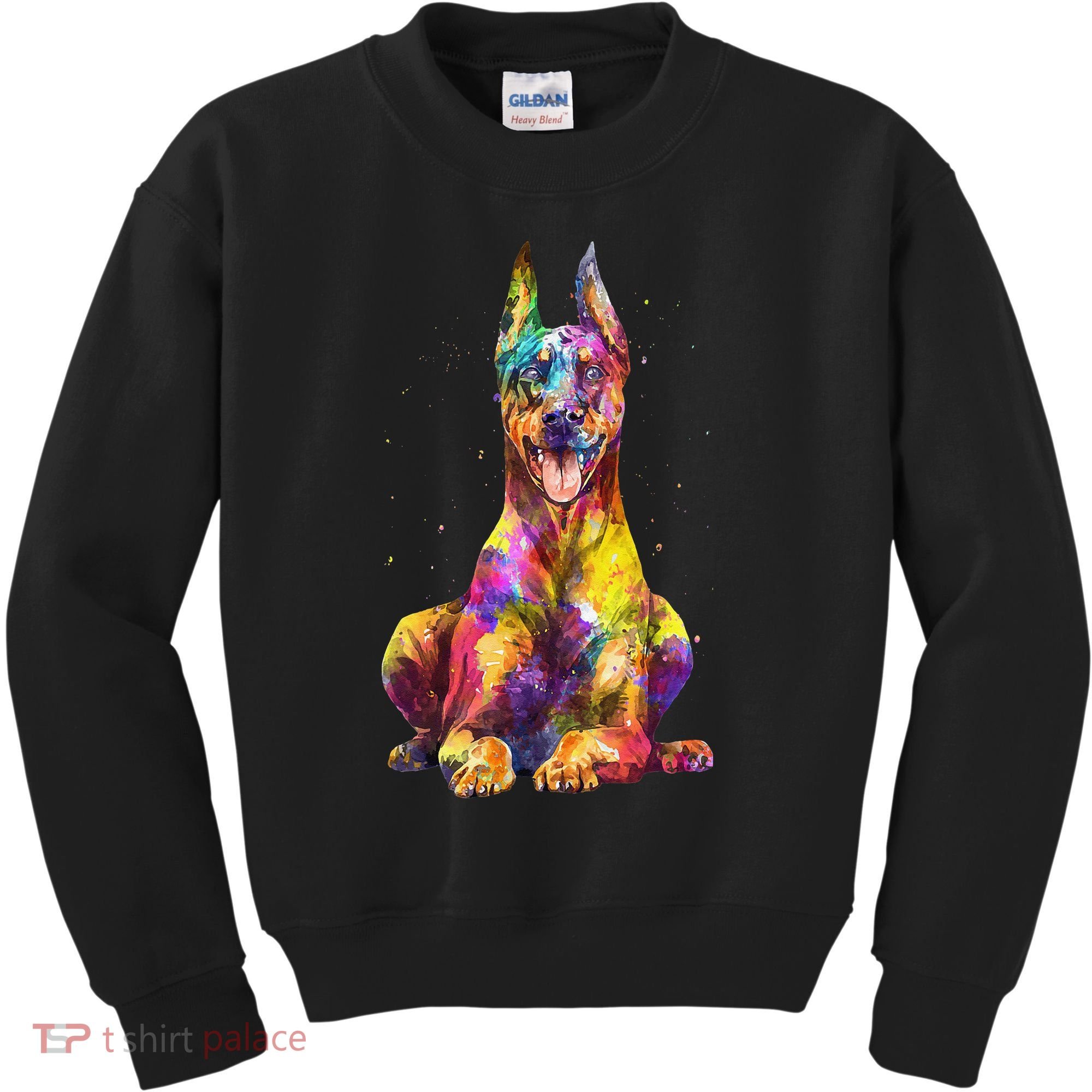 Doberman Art For  Dobie Doberman Pinscher Lover Kids Sweatshirt
