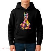 Doberman Art For  Dobie Doberman Pinscher Lover Kids Hoodie thumb 4
