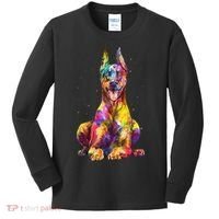 Doberman Art For  Dobie Doberman Pinscher Lover Kids Long Sleeve Shirt thumb 0