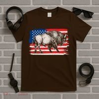 Distress American Flag Vintage Buffalo T-Shirt thumb 5