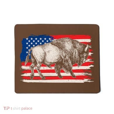 Distress American Flag Vintage Buffalo Mousepad