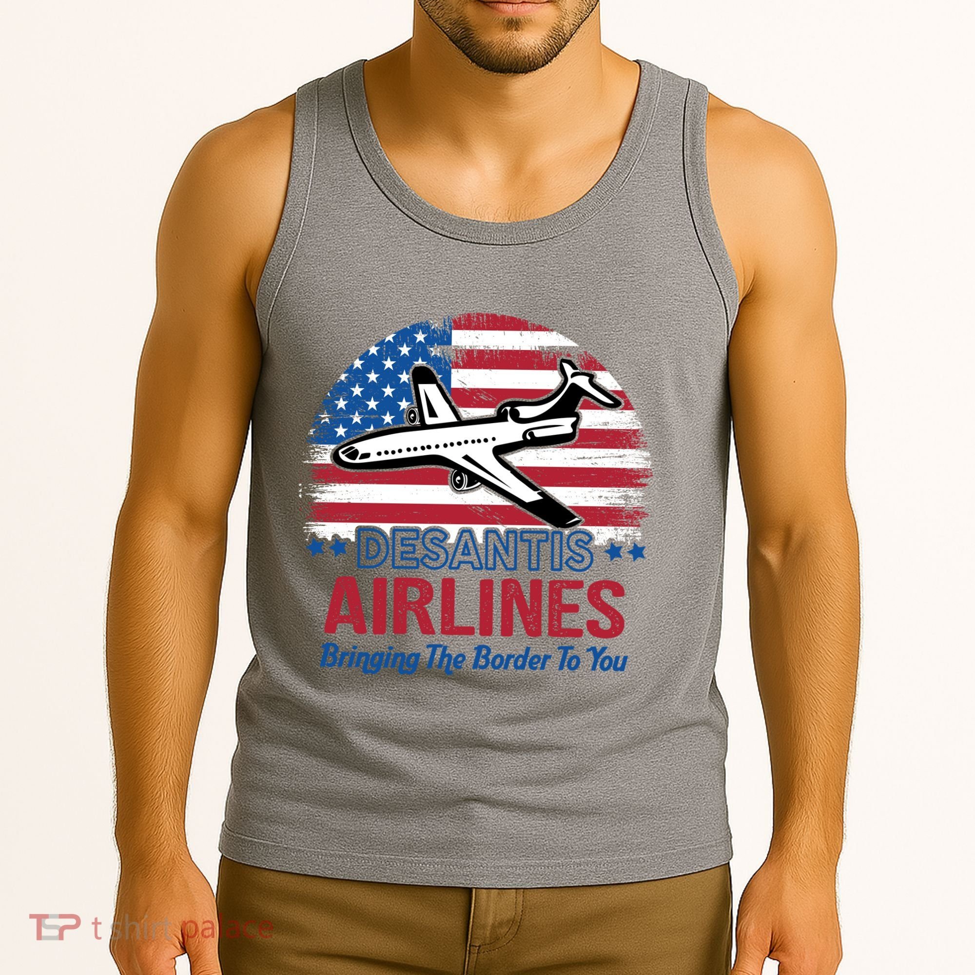 Desantis Airlines Funny Bringing The Border To You Tank Top