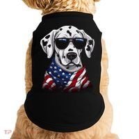 Dalmatian American Flag USA Tee 4th July Gifts Graphic Tees Doggie Tank thumb 0