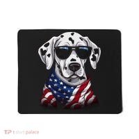 Dalmatian American Flag USA Tee 4th July Gifts Graphic Tees Mousepad thumb 0