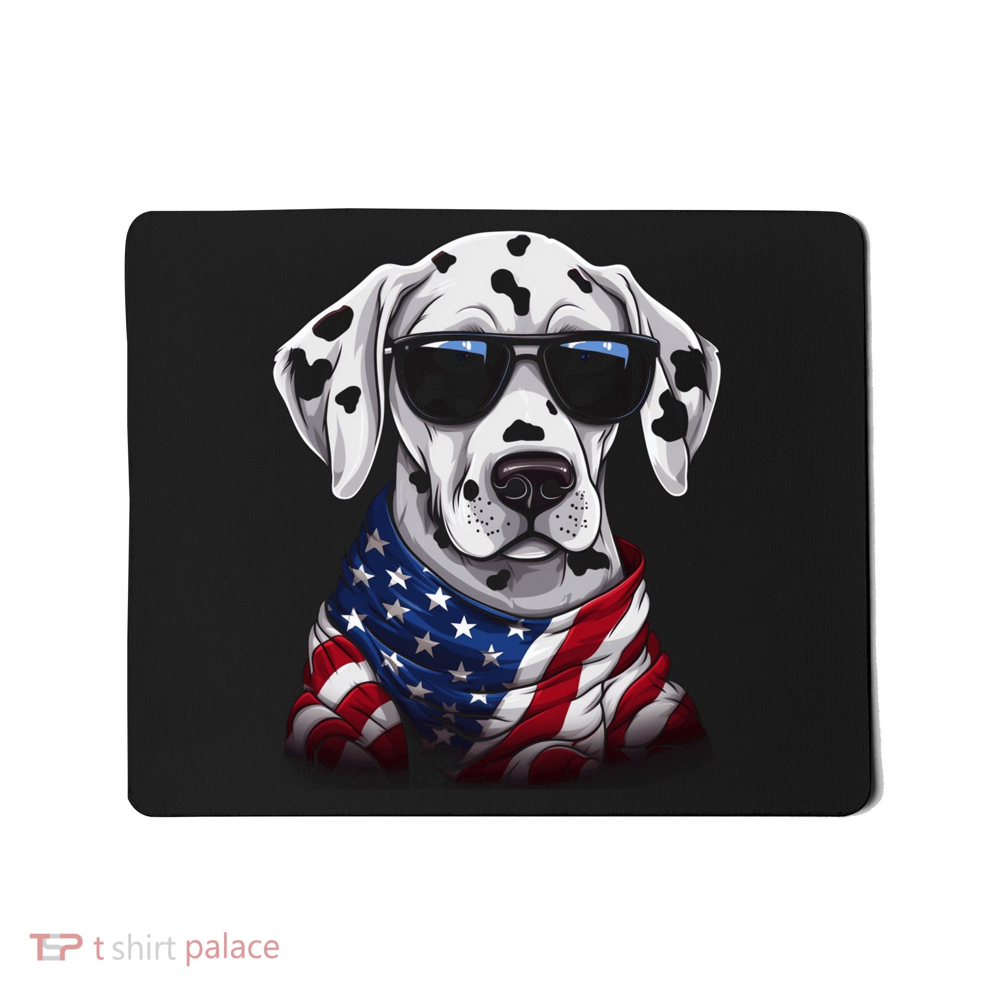 Dalmatian American Flag USA Tee 4th July Gifts Graphic Tees Mousepad