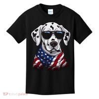 Dalmatian American Flag USA Tee 4th July Gifts Graphic Tees Kids T-Shirt thumb 0