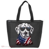Dalmatian American Flag USA Tee 4th July Gifts Graphic Tees Tote Bag thumb 0