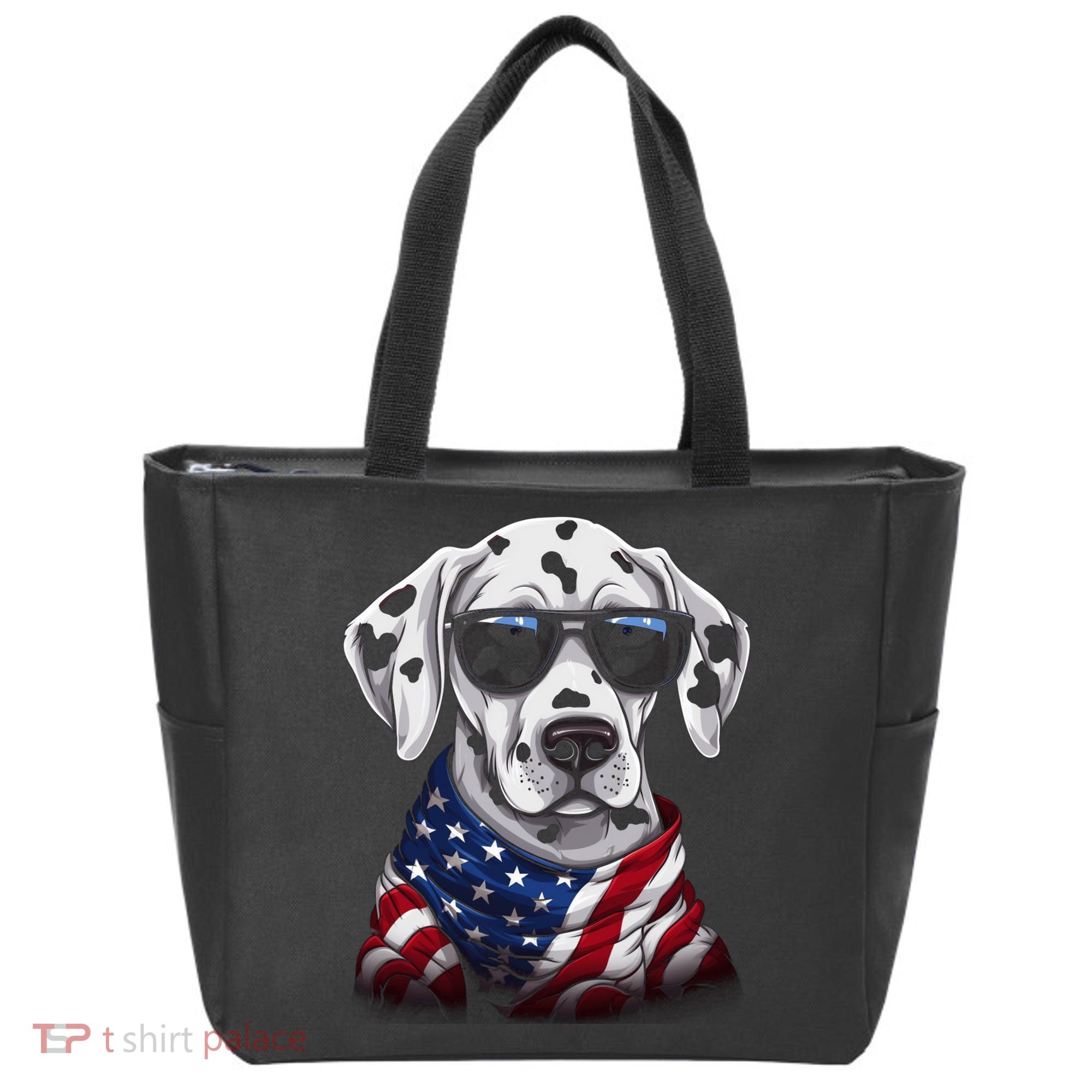 Dalmatian American Flag USA Tee 4th July Gifts Graphic Tees Tote Bag