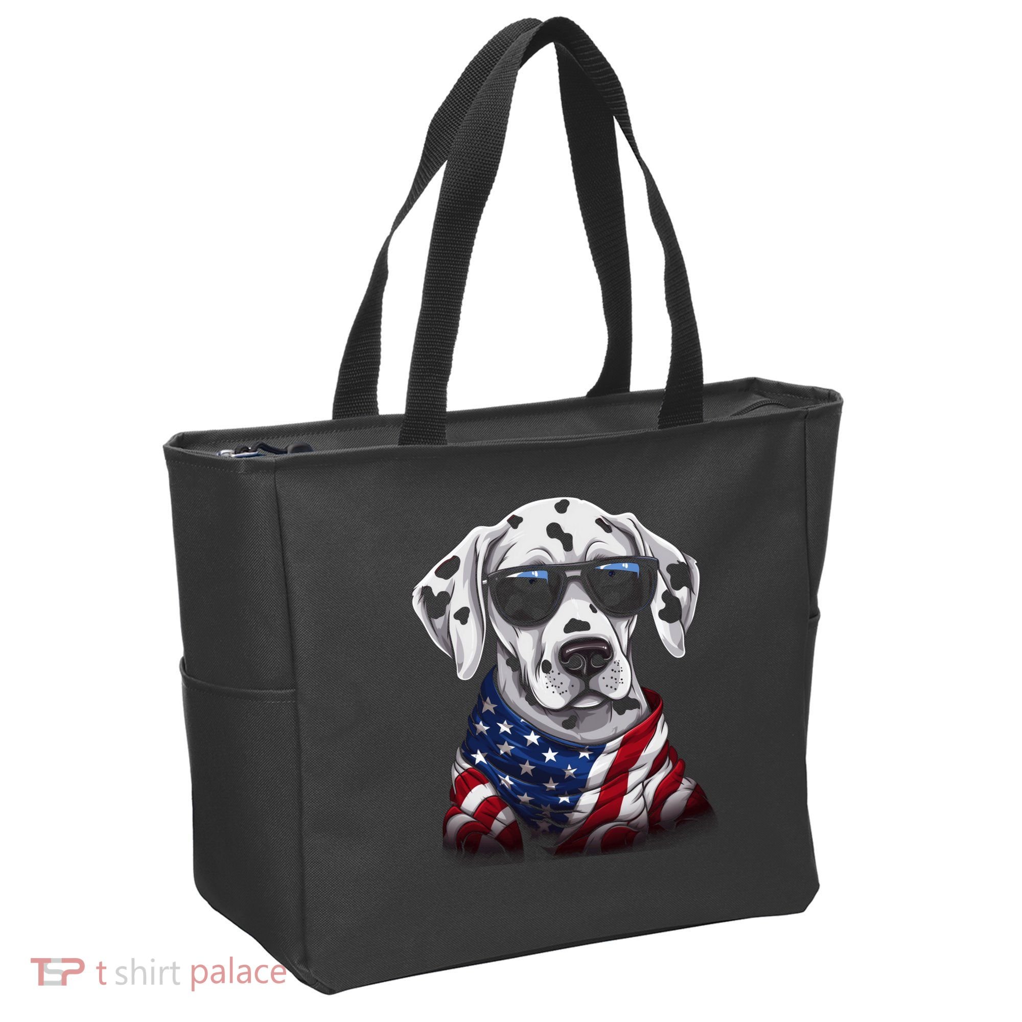 Dalmatian American Flag USA Tee 4th July Gifts Graphic Tees Tote Bag