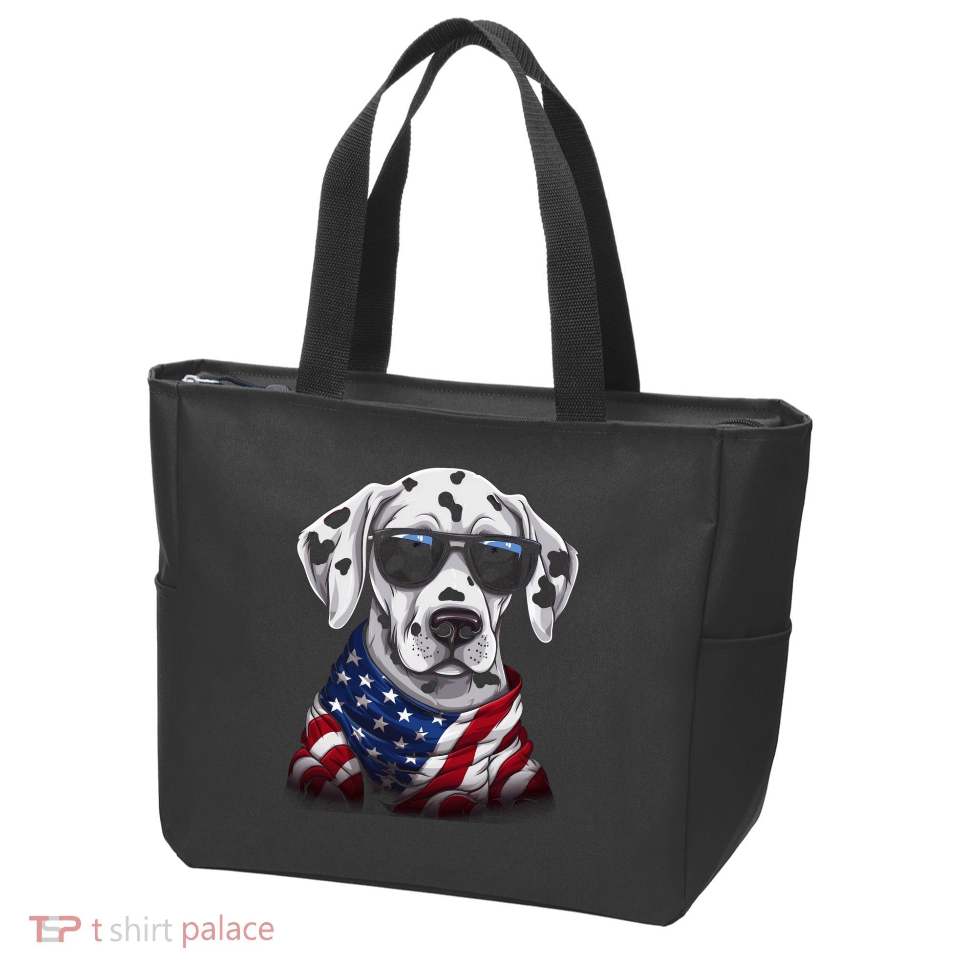 Dalmatian American Flag USA Tee 4th July Gifts Graphic Tees Tote Bag