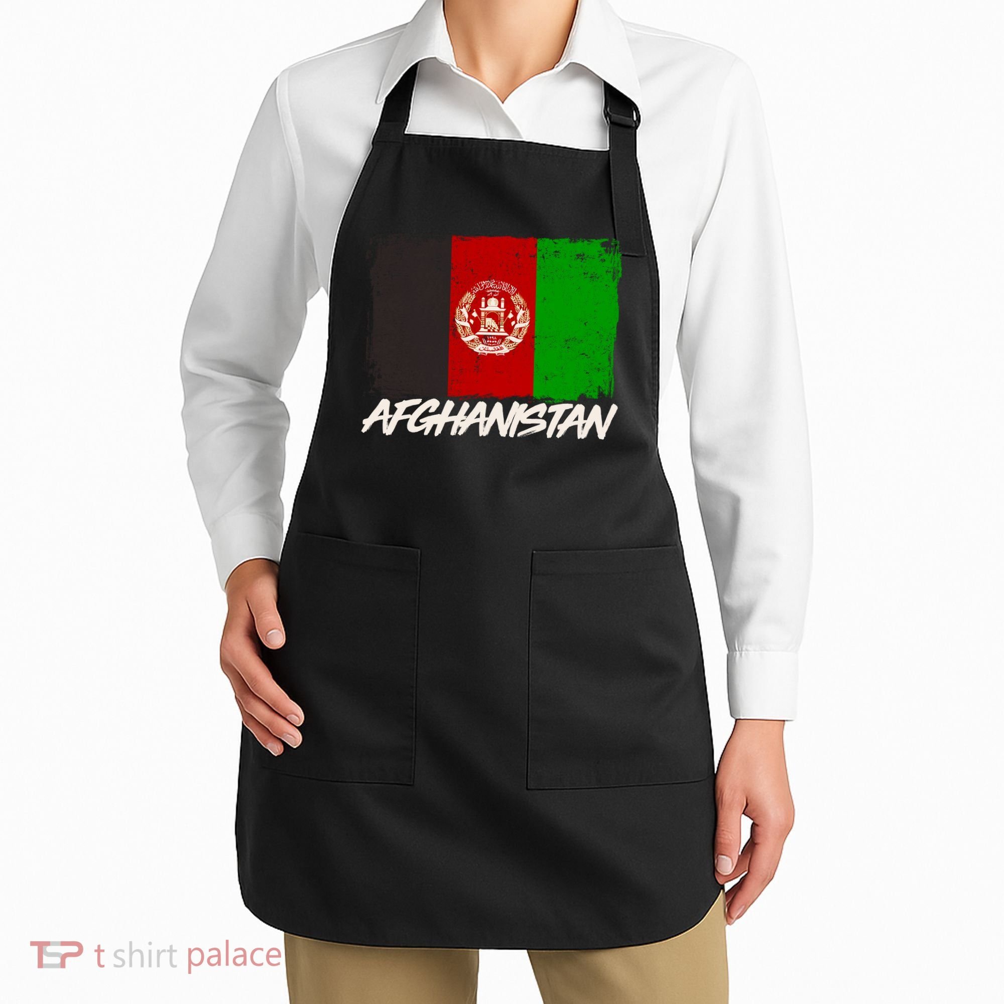 Distressed Afghanistan Flag Apron