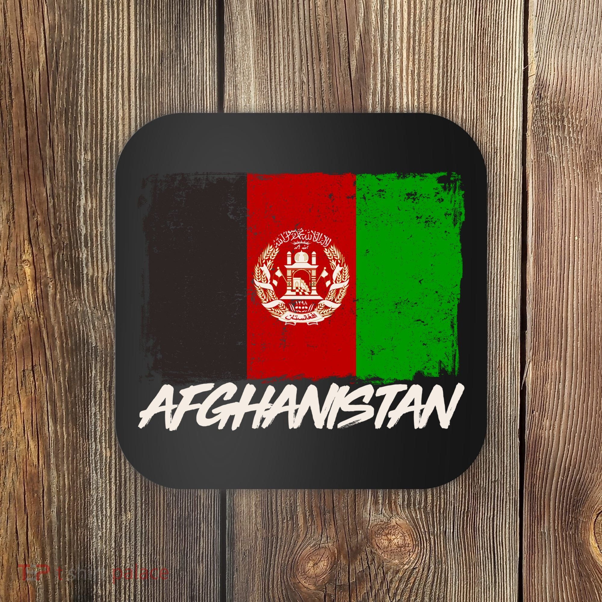 Distressed Afghanistan Flag Coaster