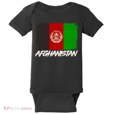 Distressed Afghanistan Flag Baby Bodysuit