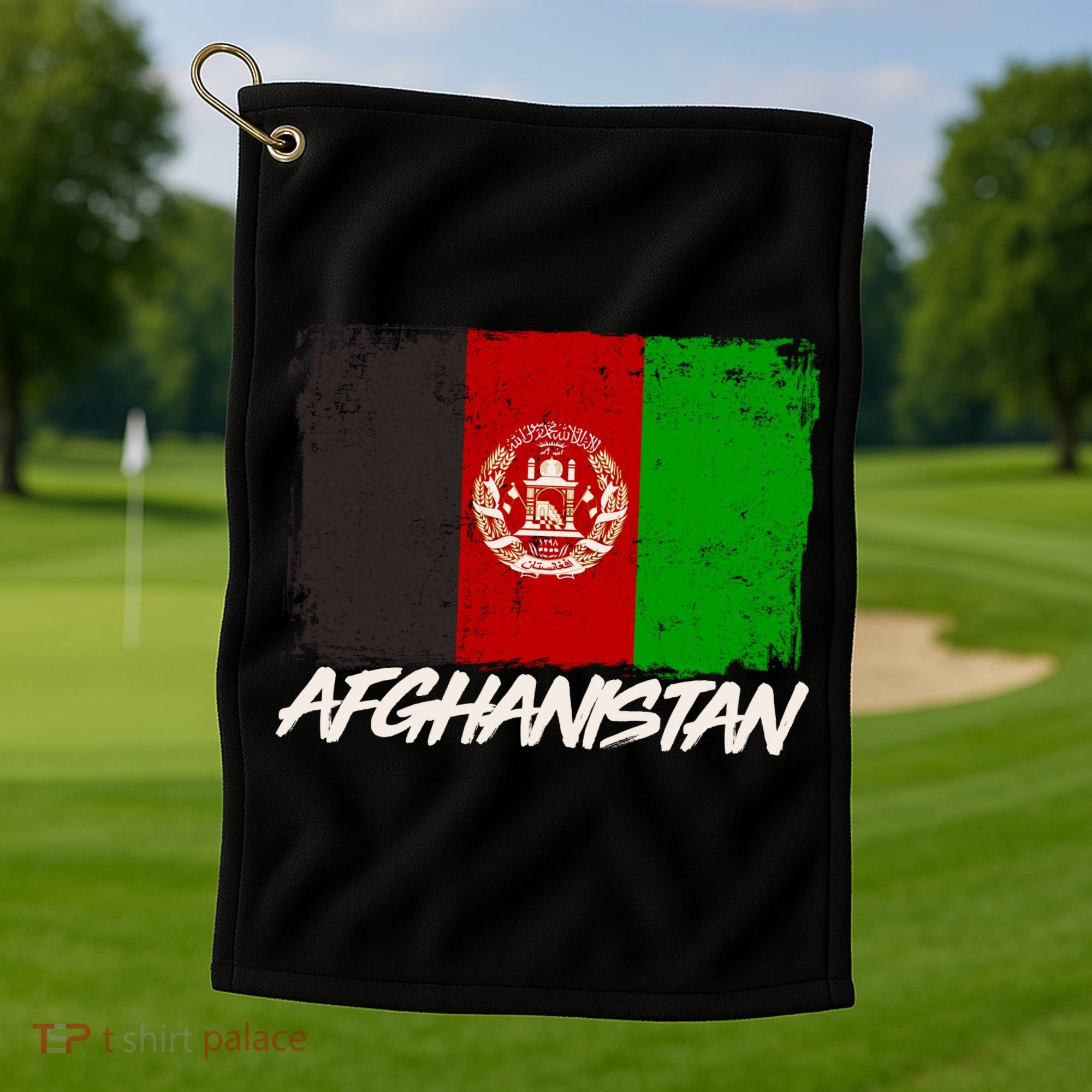 Distressed Afghanistan Flag Golf Towel