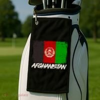 Distressed Afghanistan Flag Golf Towel thumb 2
