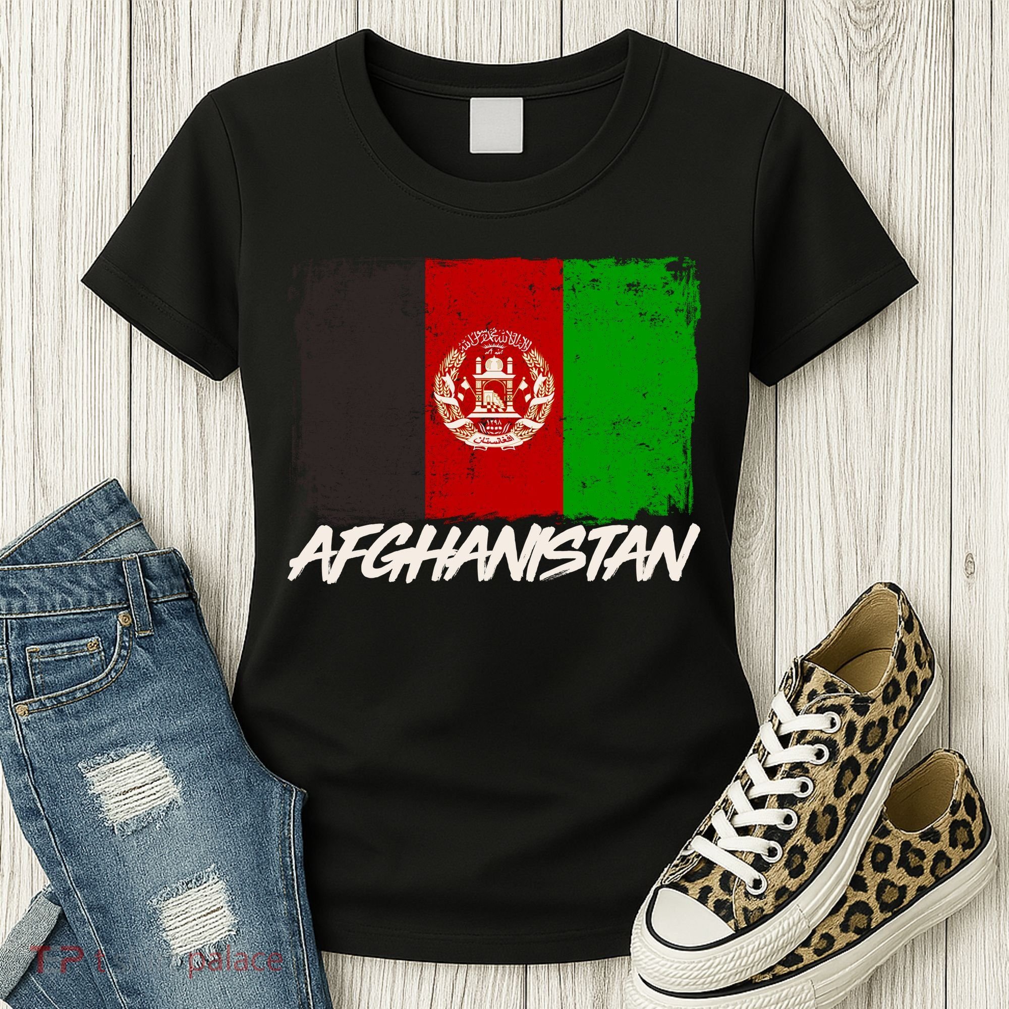 Distressed Afghanistan Flag Women's T-Shirt