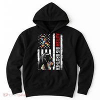 Distressed American Flag Autism Big Brother Bear Awareness  Hoodie thumb 0