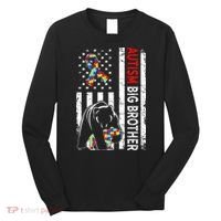 Distressed American Flag Autism Big Brother Bear Awareness  Long Sleeve Shirt thumb 0