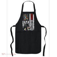 Distressed American Flag Autism Big Brother Bear Awareness  Apron thumb 0
