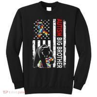 Distressed American Flag Autism Big Brother Bear Awareness  Sweatshirt thumb 0