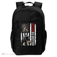 Distressed American Flag Autism Big Brother Bear Awareness  Backpack thumb 0