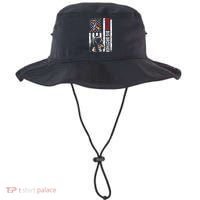 Distressed American Flag Autism Big Brother Bear Awareness  Bucket Hat thumb 0