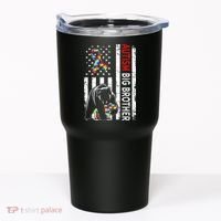 Distressed American Flag Autism Big Brother Bear Awareness  Tumbler thumb 0