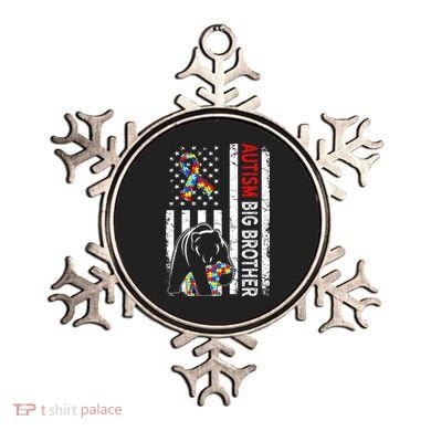 Distressed American Flag Autism Big Brother Bear Awareness  Ornament