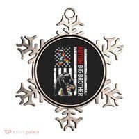 Distressed American Flag Autism Big Brother Bear Awareness  Ornament thumb 0