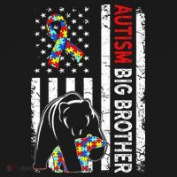 Distressed American Flag Autism Big Brother Bear Awareness  Women's Tank Top thumb 5