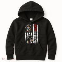 Distressed American Flag Autism Big Brother Bear Awareness  Kids Hoodie thumb 0