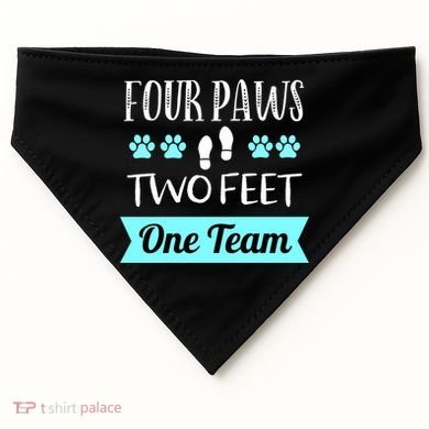Dog Agility Four Paws Two Feet Team Dog Trainer Gift USA-Made Doggie Bandana