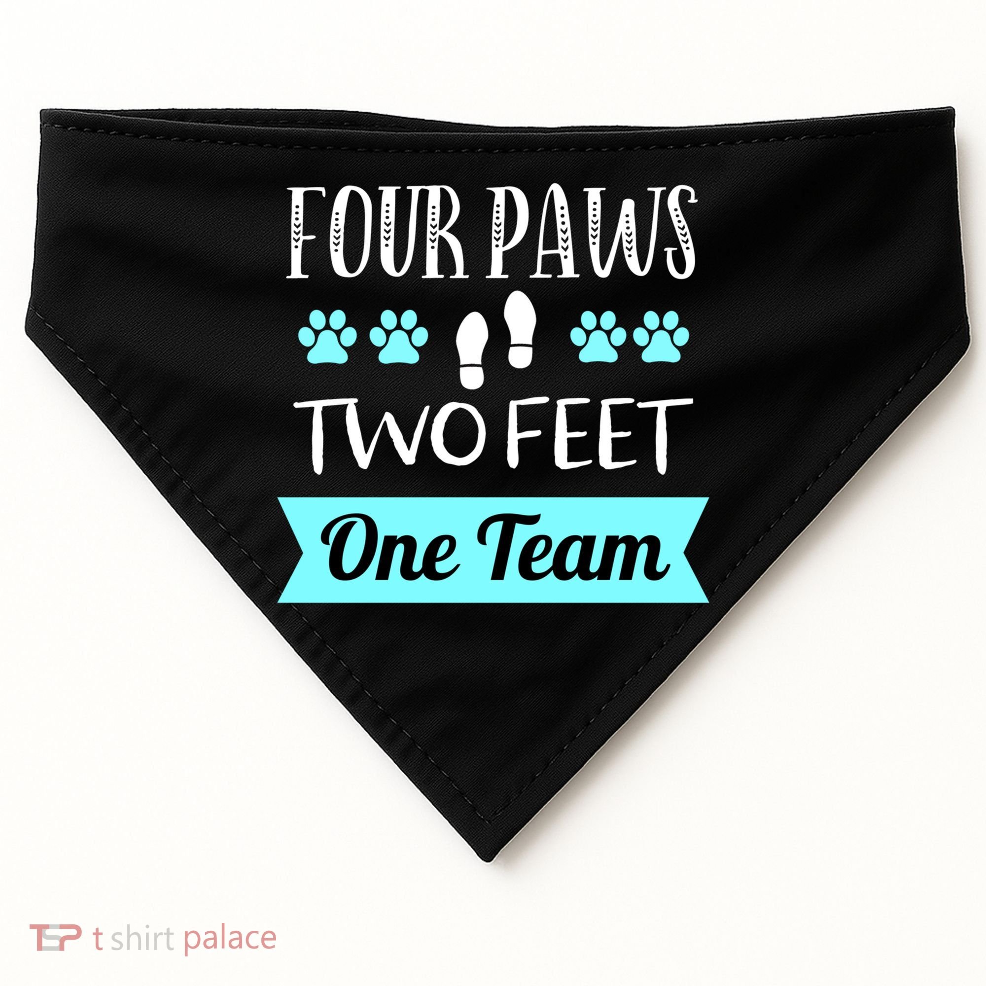 Dog Agility Four Paws Two Feet Team Dog Trainer Gift USA-Made Doggie Bandana
