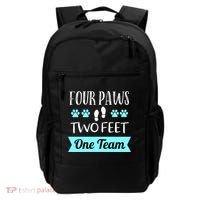 Dog Agility Four Paws Two Feet Team Dog Trainer Gift Backpack thumb 0