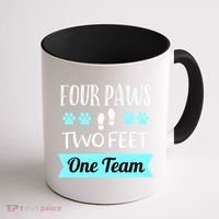 Dog Agility Four Paws Two Feet Team Dog Trainer Gift Coffee Mug thumb 1