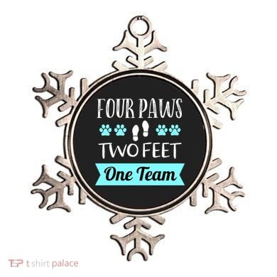Dog Agility Four Paws Two Feet Team Dog Trainer Gift Ornament