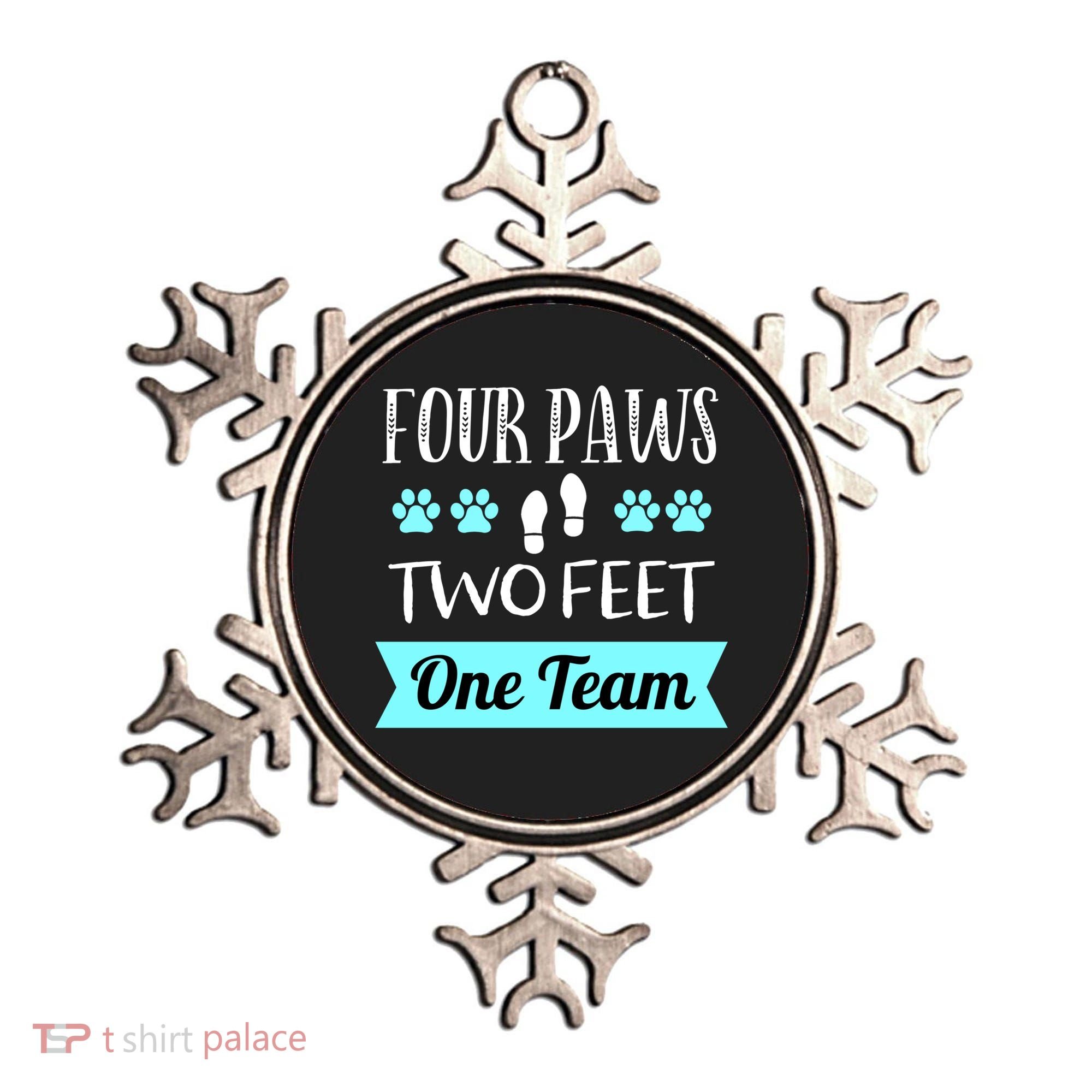 Dog Agility Four Paws Two Feet Team Dog Trainer Gift Ornament