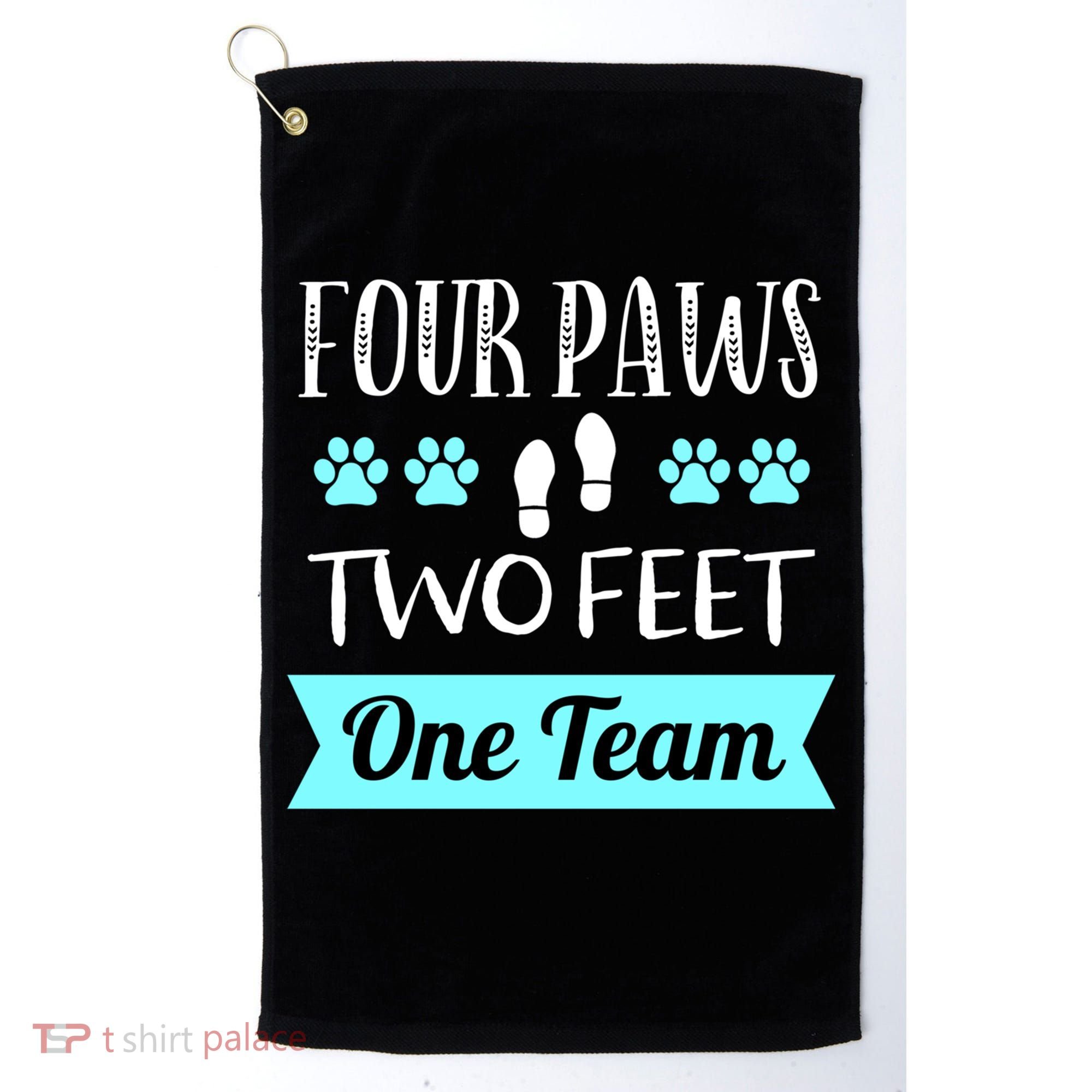 Dog Agility Four Paws Two Feet Team Dog Trainer Gift Golf Towel
