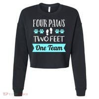 Dog Agility Four Paws Two Feet Team Dog Trainer Gift Cropped Pullover Crew thumb 0