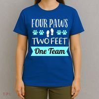 Dog Agility Four Paws Two Feet Team Dog Trainer Gift T-Shirt thumb 4