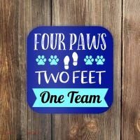 Dog Agility Four Paws Two Feet Team Dog Trainer Gift Coaster thumb 0