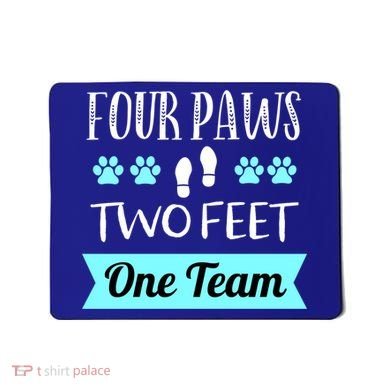 Dog Agility Four Paws Two Feet Team Dog Trainer Gift Mousepad
