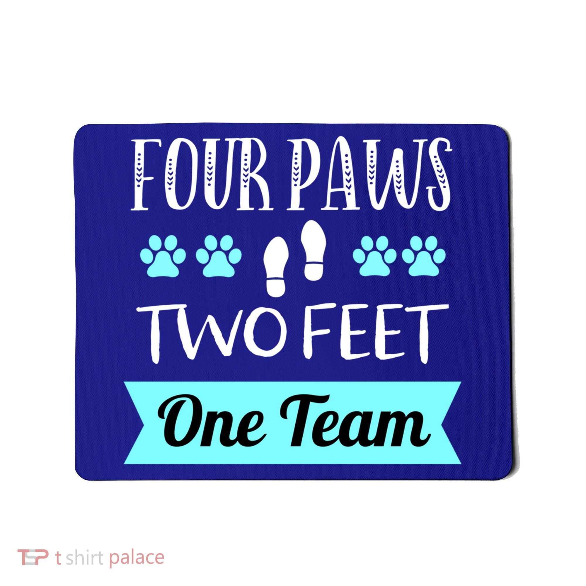 Dog Agility Four Paws Two Feet Team Dog Trainer Gift Mousepad