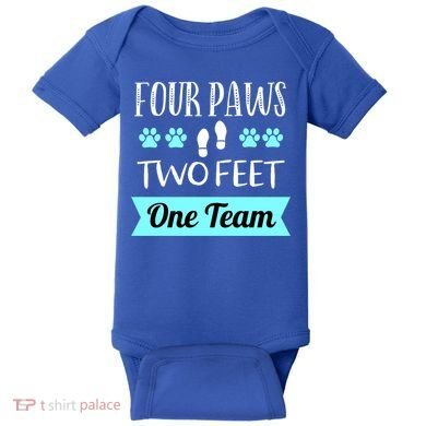 Dog Agility Four Paws Two Feet Team Dog Trainer Gift Baby Bodysuit