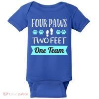Dog Agility Four Paws Two Feet Team Dog Trainer Gift Baby Bodysuit thumb 0