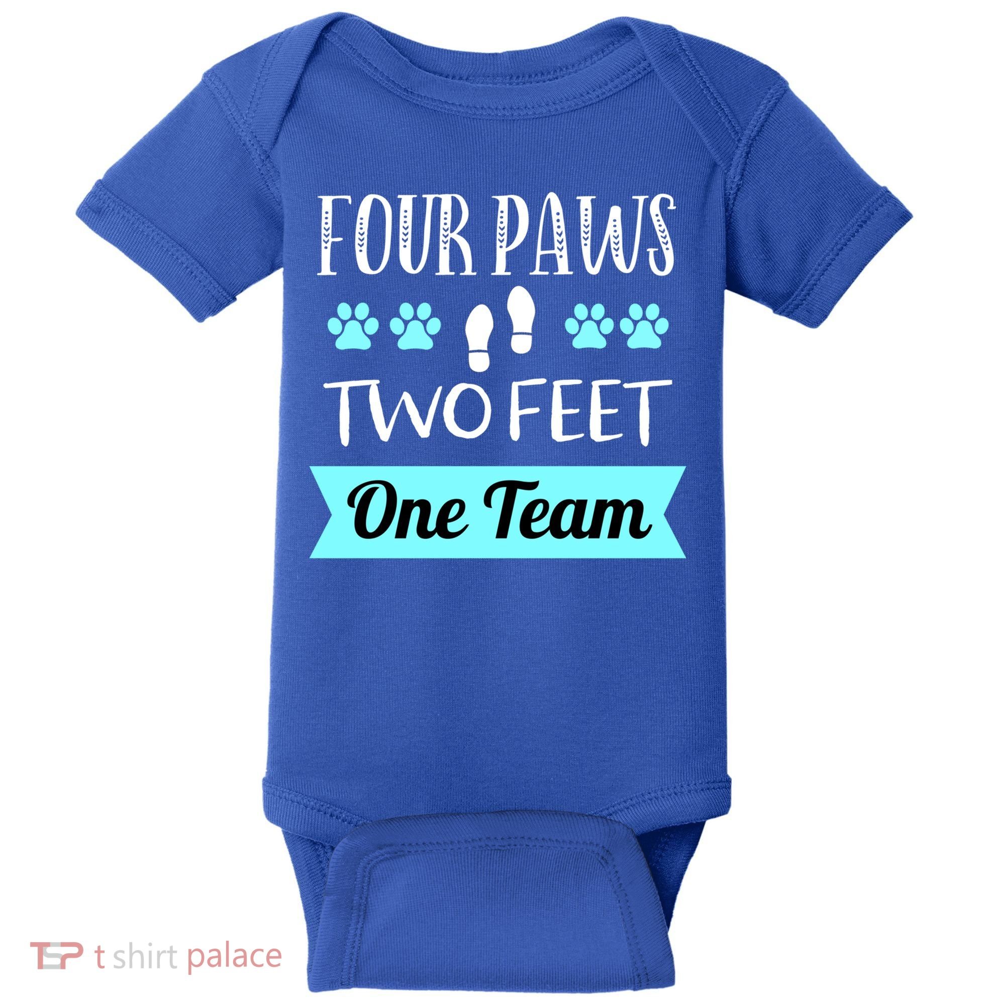 Dog Agility Four Paws Two Feet Team Dog Trainer Gift Baby Bodysuit