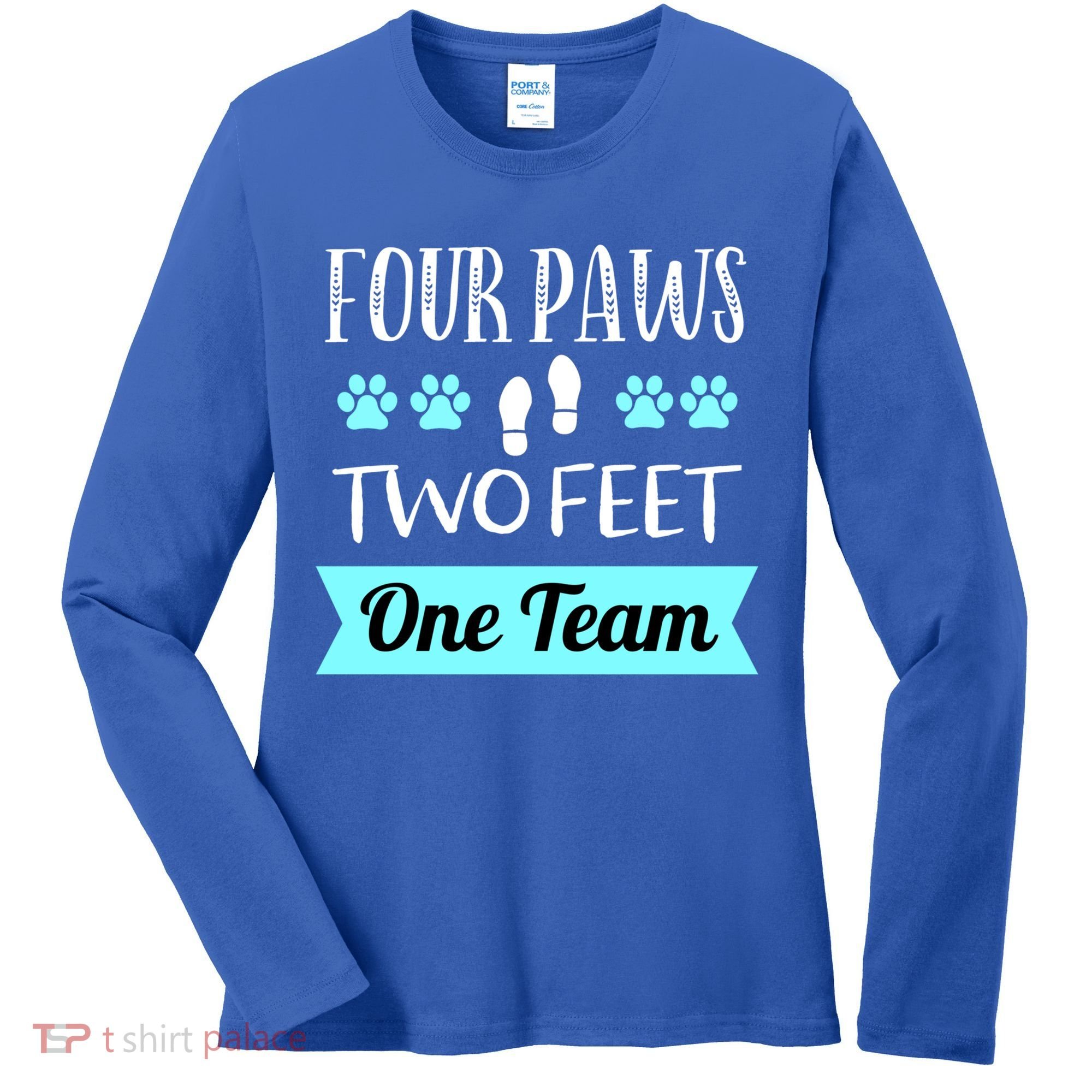 Dog Agility Four Paws Two Feet Team Dog Trainer Gift Women's Long Sleeve Shirt