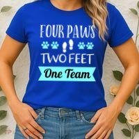 Dog Agility Four Paws Two Feet Team Dog Trainer Gift Women's T-Shirt thumb 2