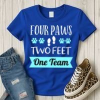 Dog Agility Four Paws Two Feet Team Dog Trainer Gift Women's T-Shirt thumb 3