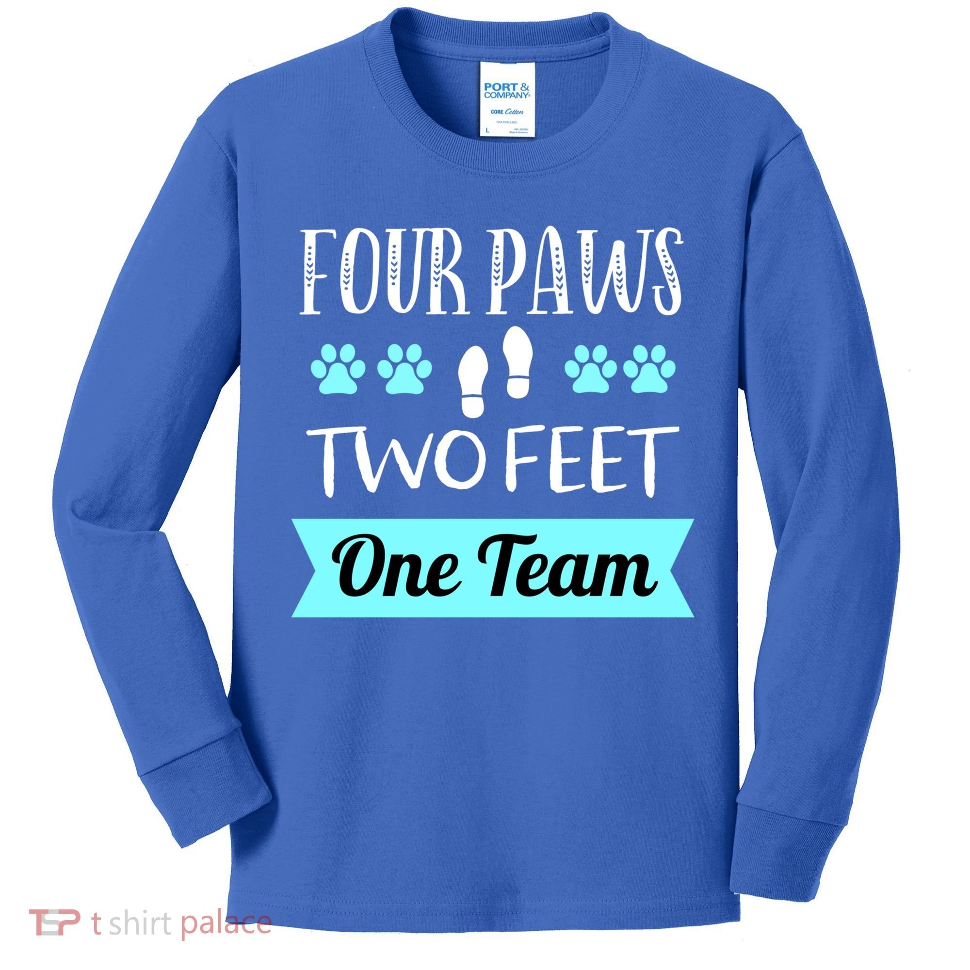 Dog Agility Four Paws Two Feet Team Dog Trainer Gift Kids Long Sleeve Shirt